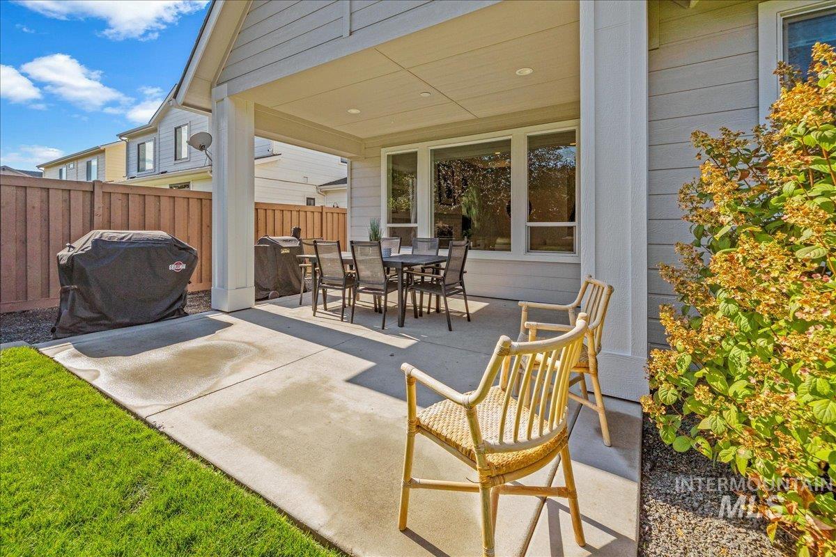 View of patio / terrace featuring a grill and outdoor dining space