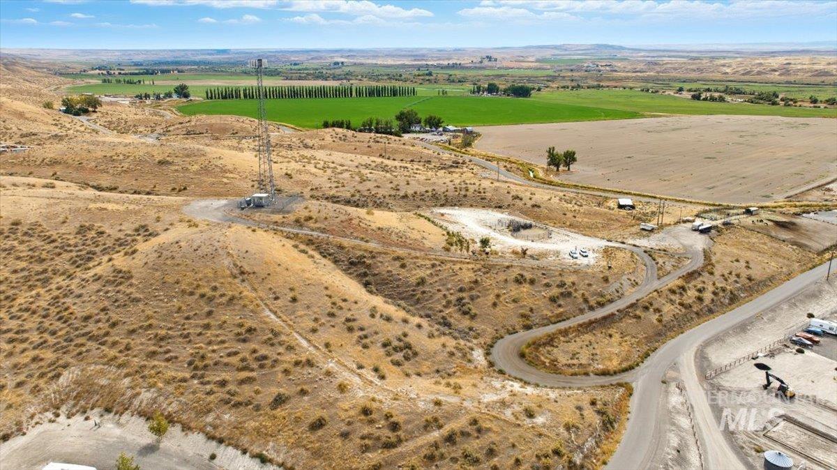 Aerial view of property's location with rural landscape