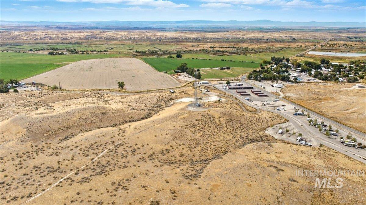 Aerial view of property's location with rural landscape