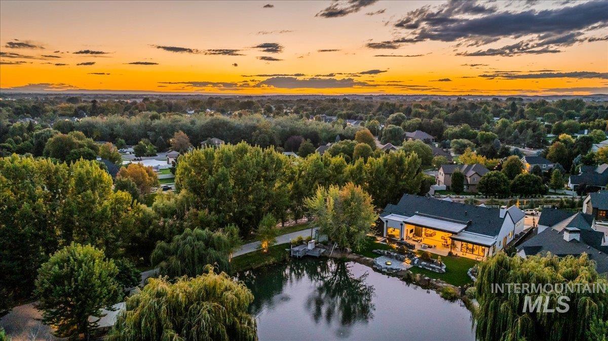 Drone / aerial view of a large body of water