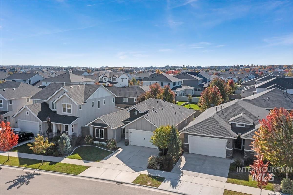 Aerial view of residential area