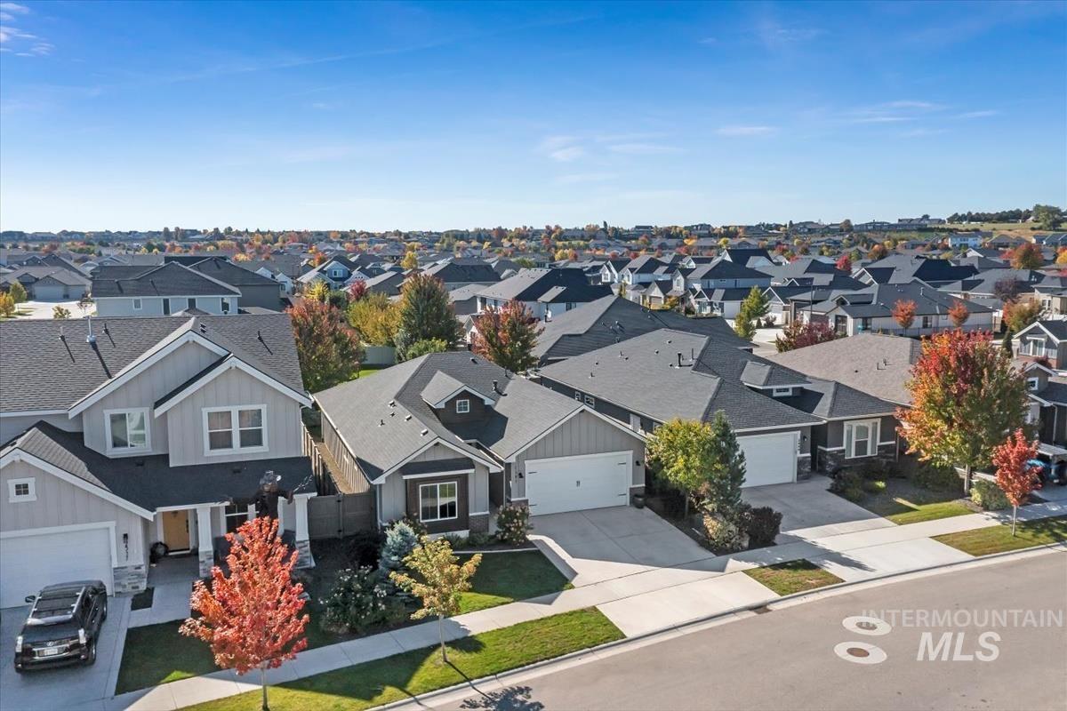 Aerial view of residential area