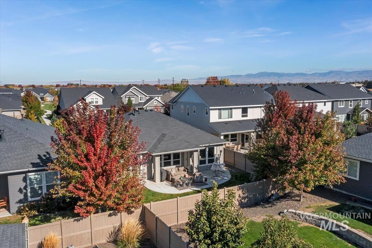 Aerial perspective of suburban area