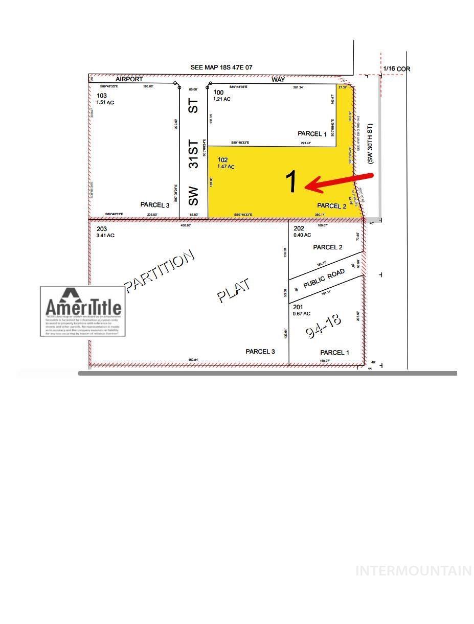 Map showing property parcels