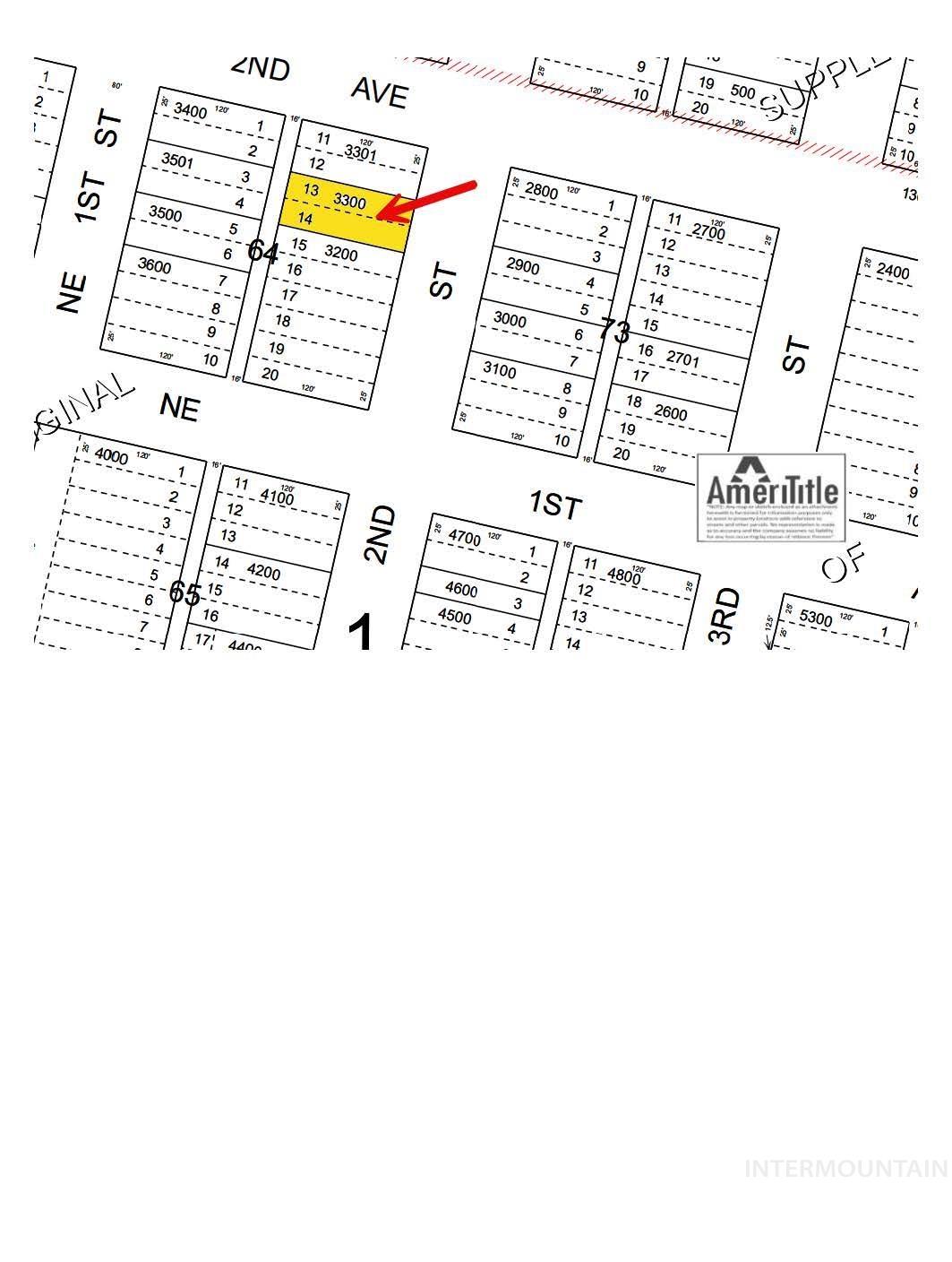 Map showing property parcels