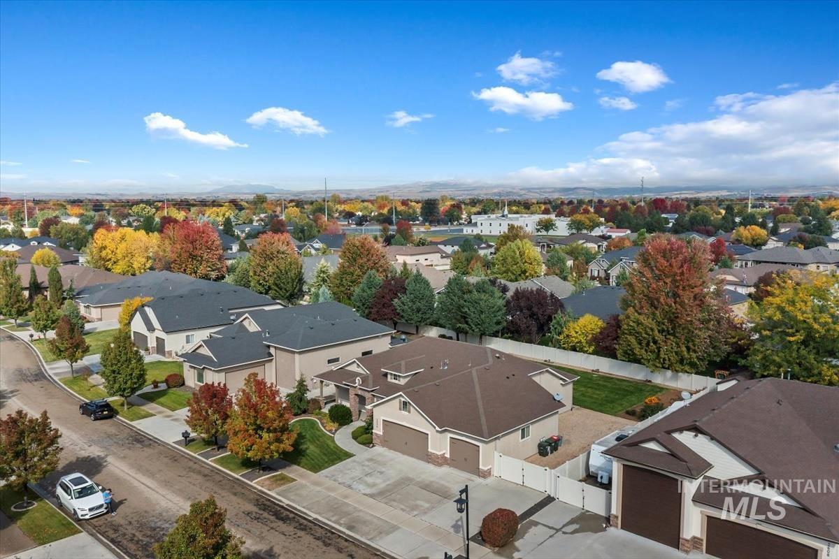 Aerial view of residential area