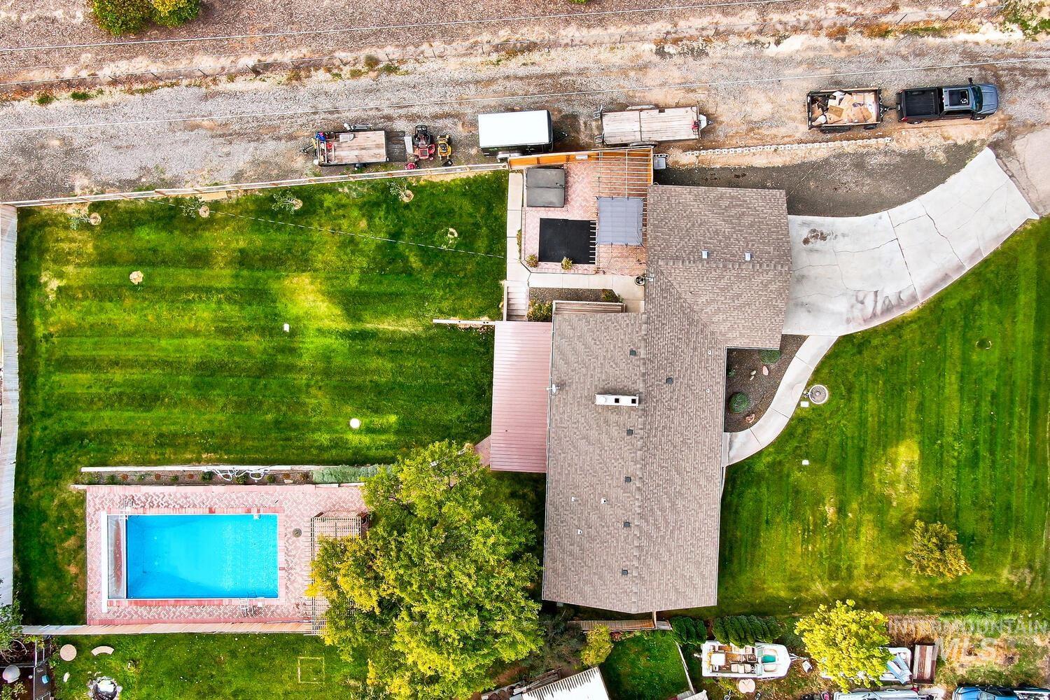 Bird's eye view of a pool