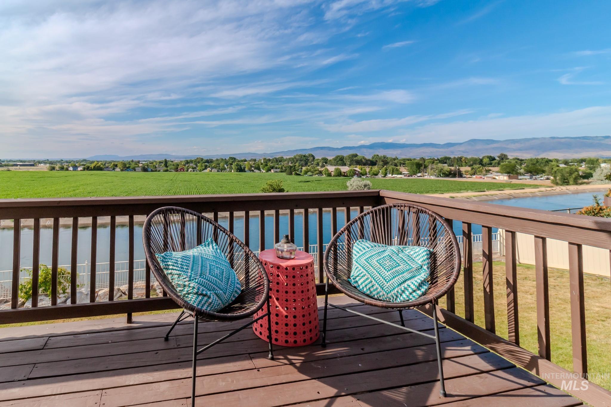 Deck with a mountain view