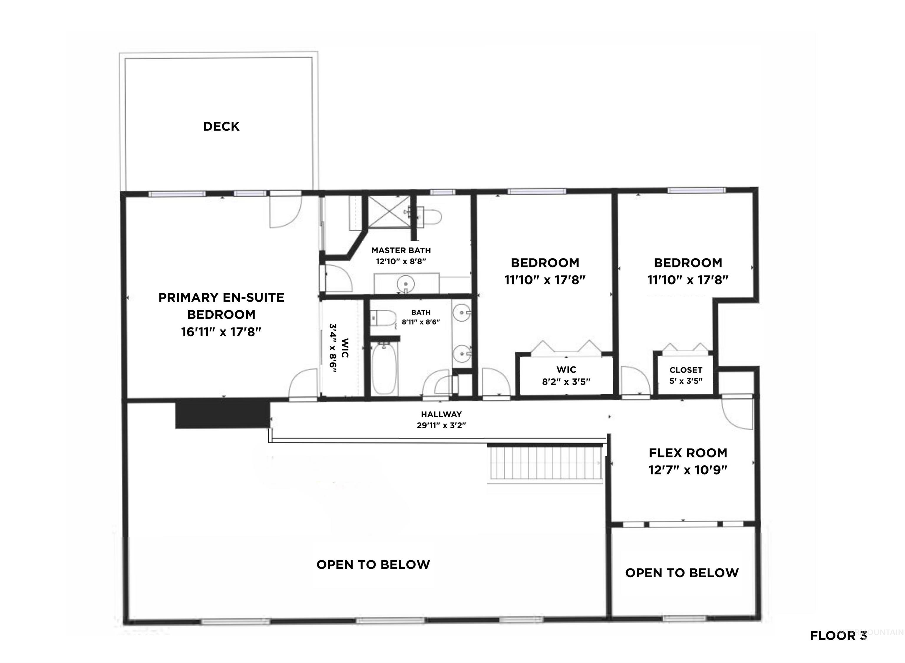 View of 2nd story Floor Plan