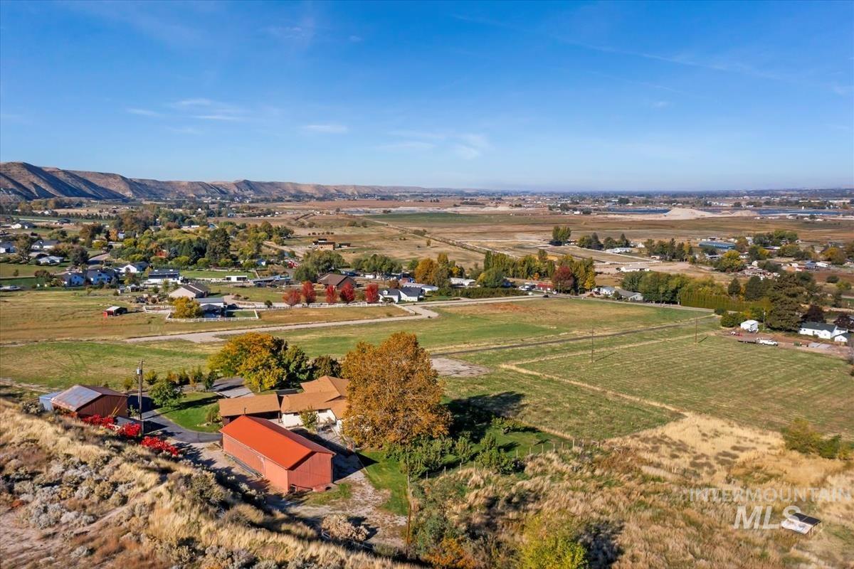 Aerial view of sparsely populated area