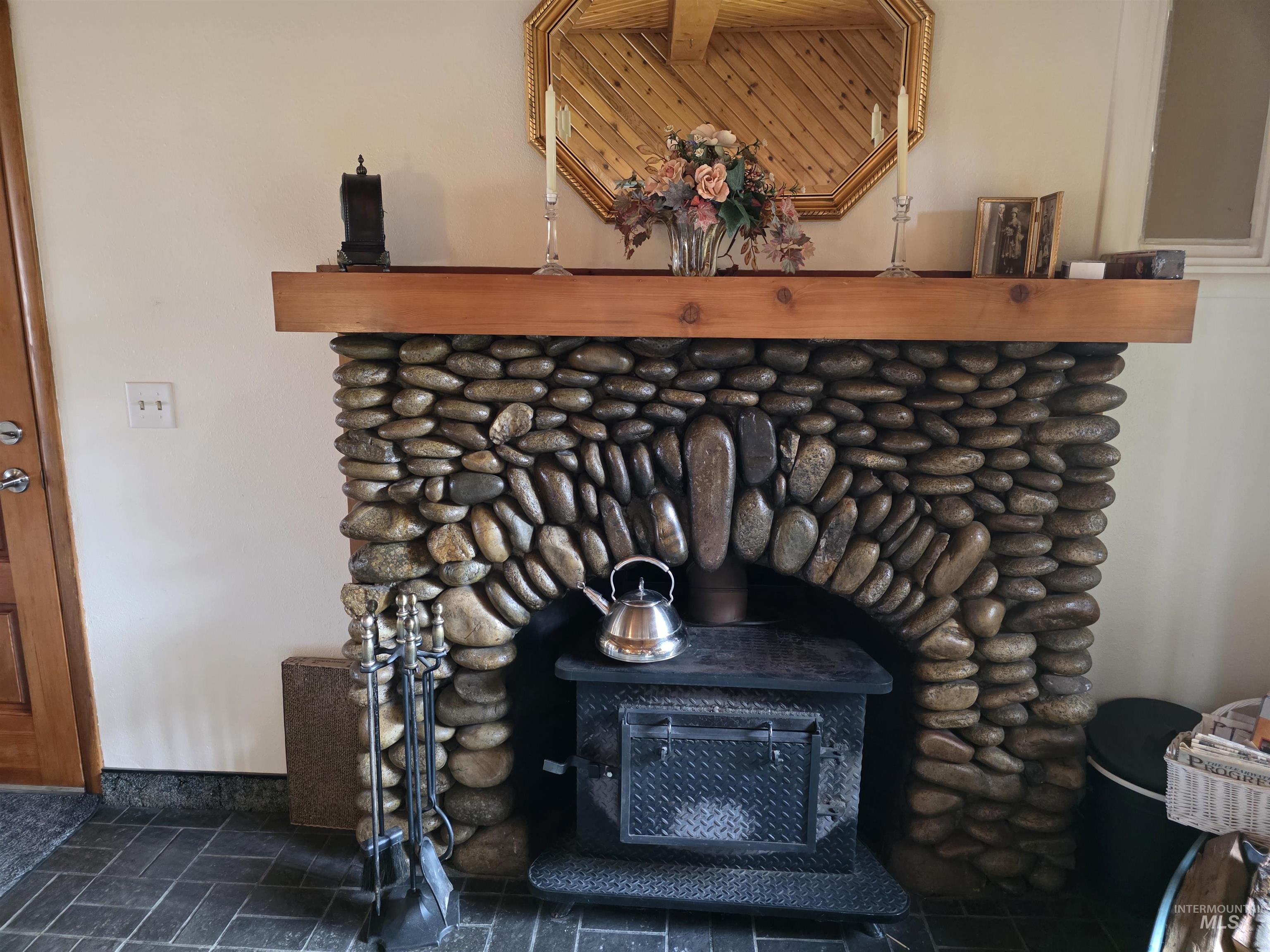 Detailed view of a wood stove
