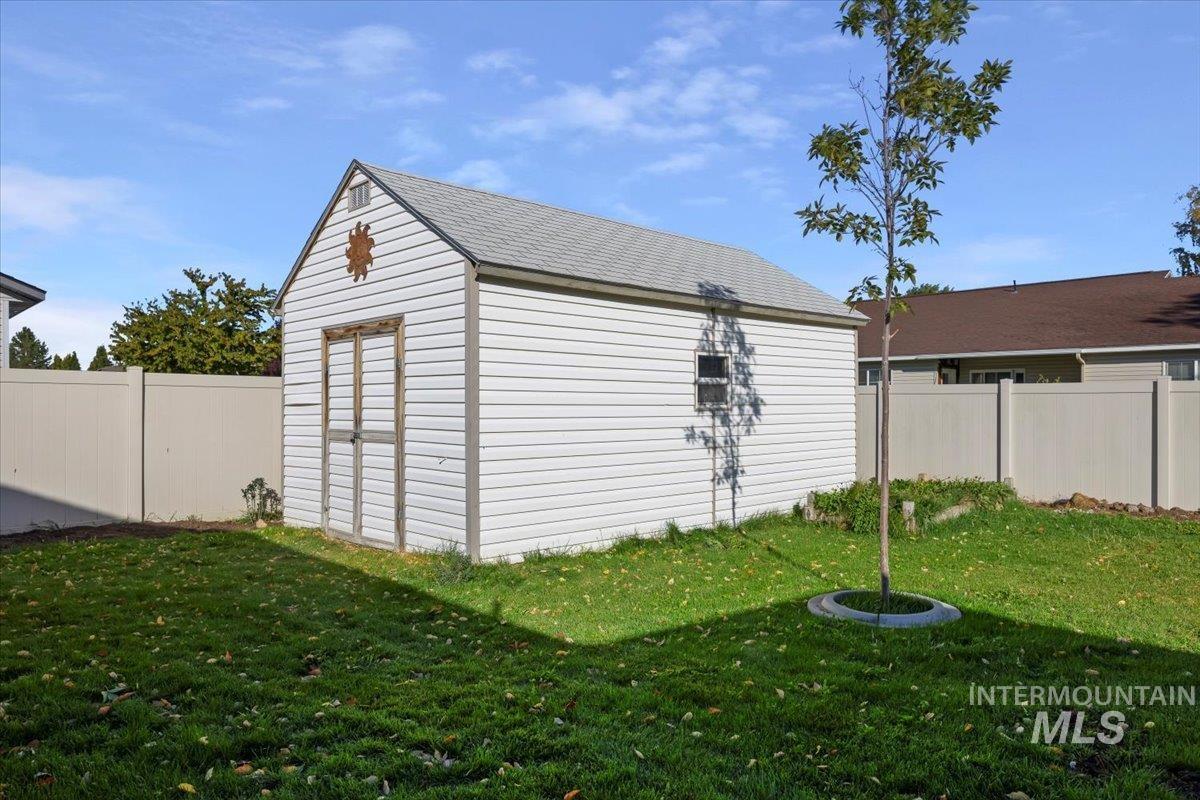 Garage with a shed