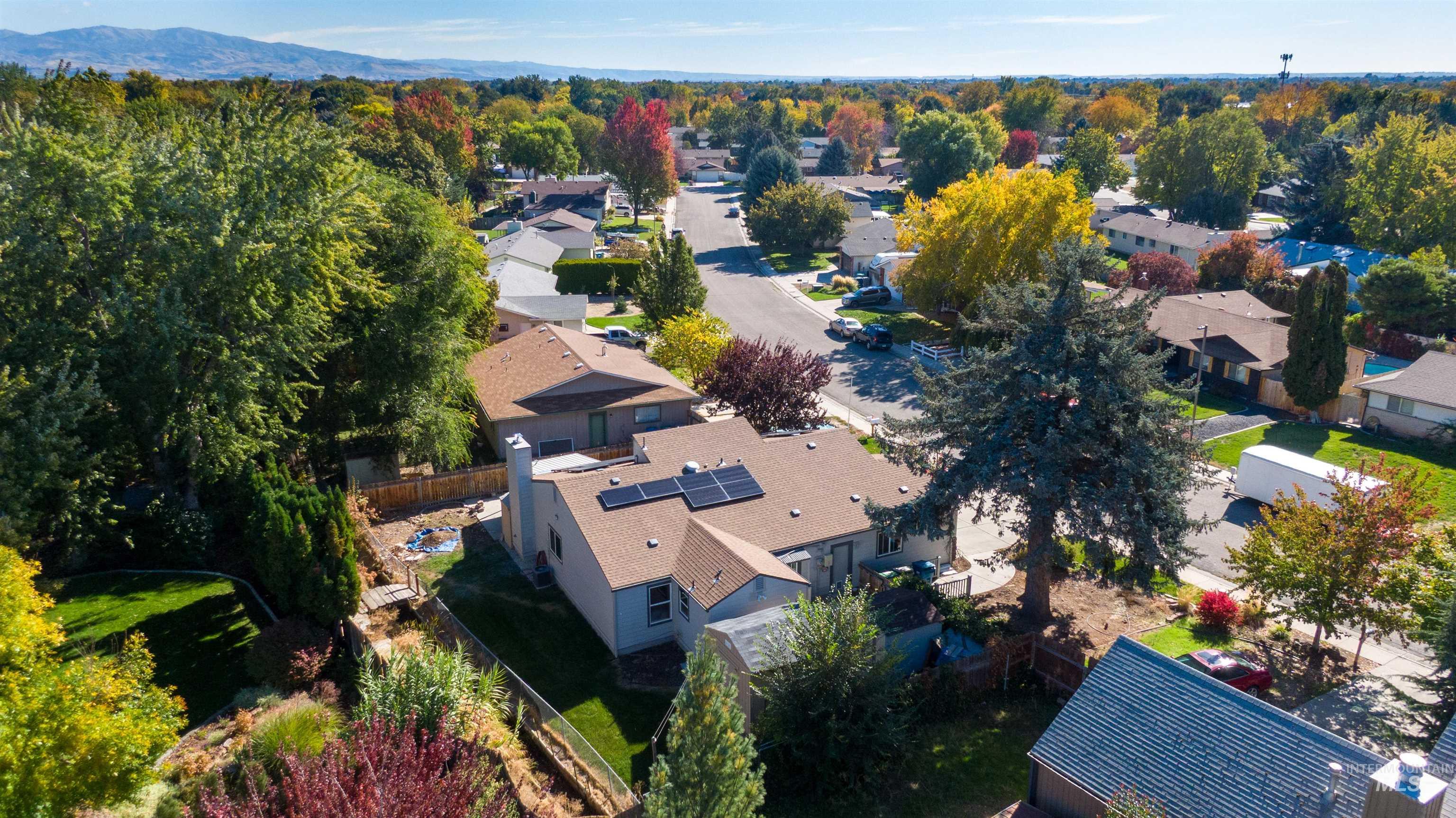 Aerial view of residential area