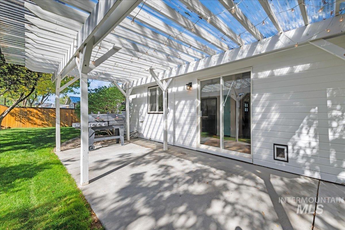 View of patio featuring a pergola