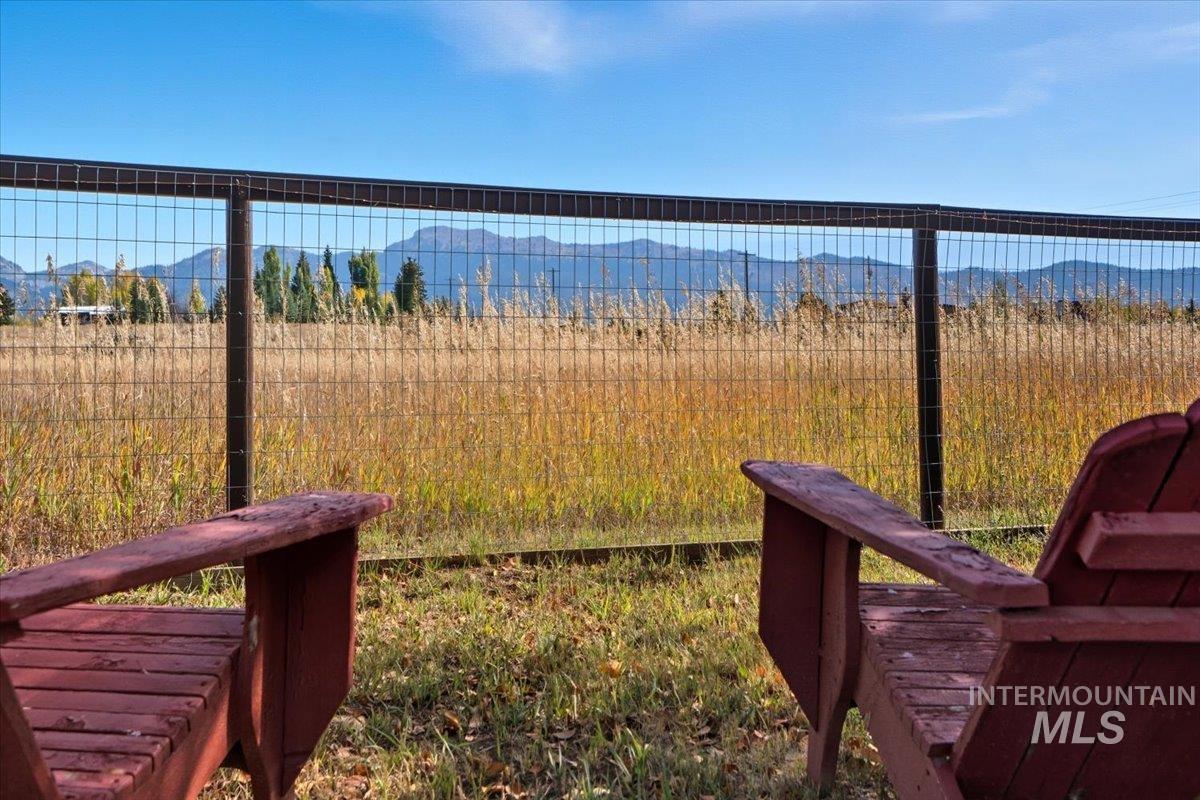View of yard with a mountain view