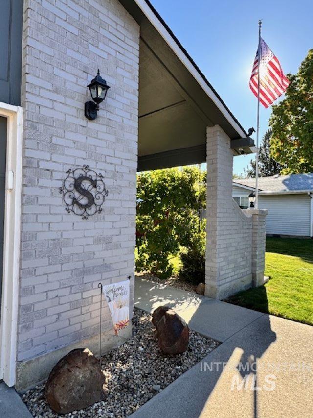 Exterior view of brick siding