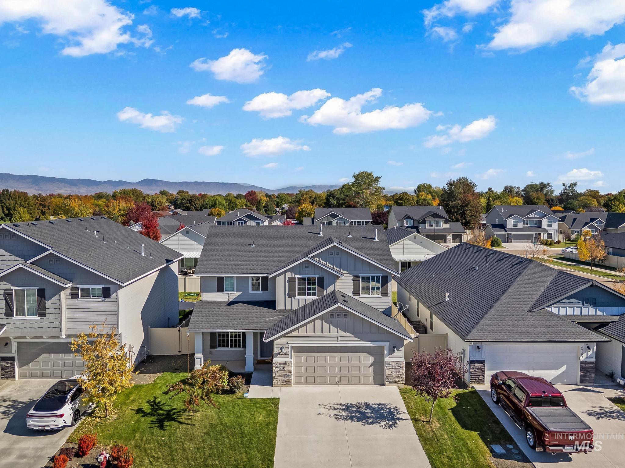 Aerial view of residential area