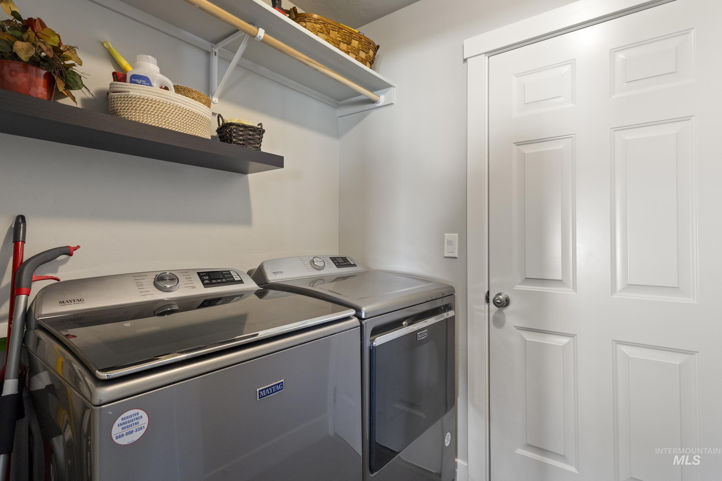 Washroom with separate washer and dryer