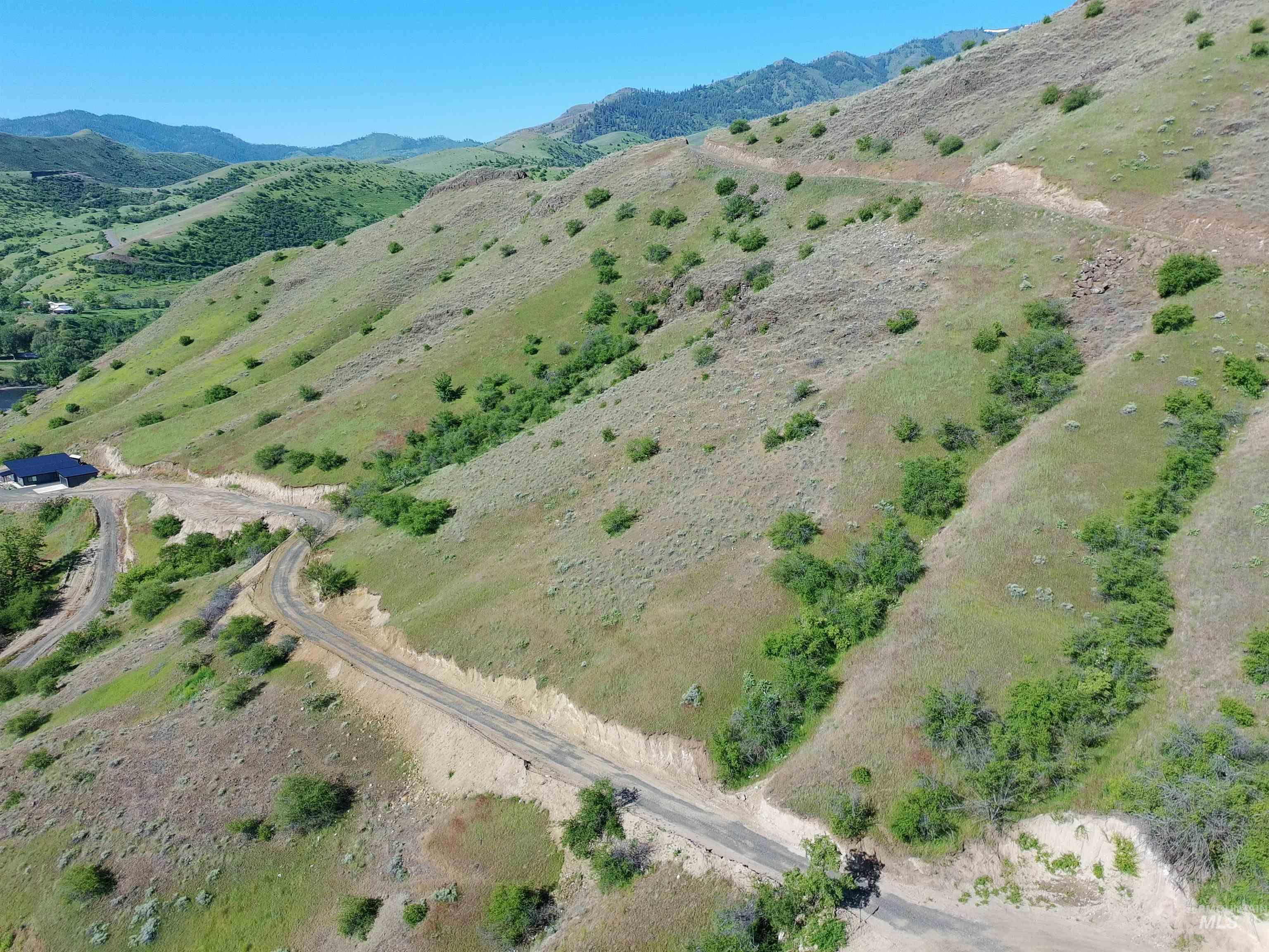 Aerial view of a mountainous background