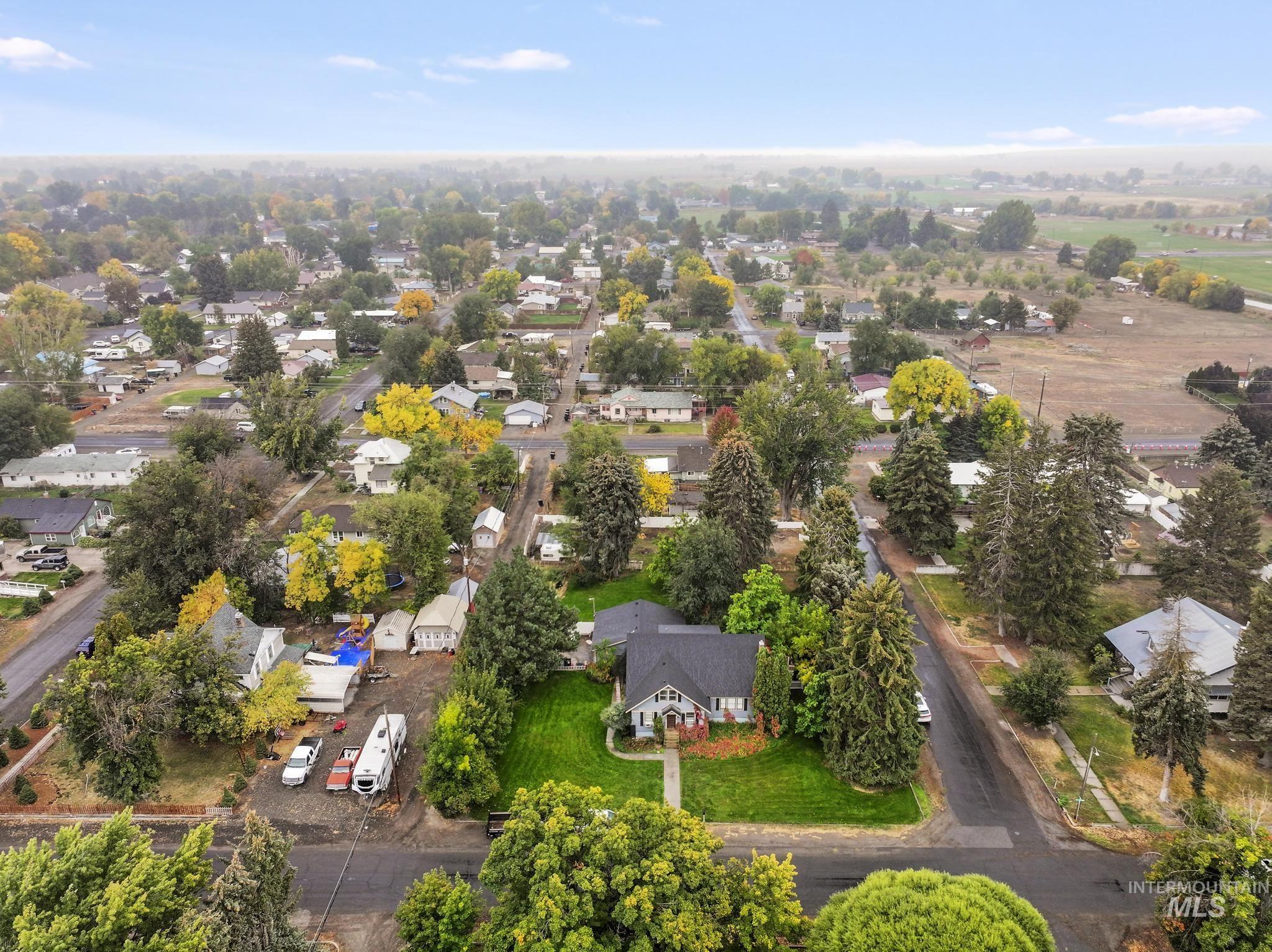 Aerial view of residential area