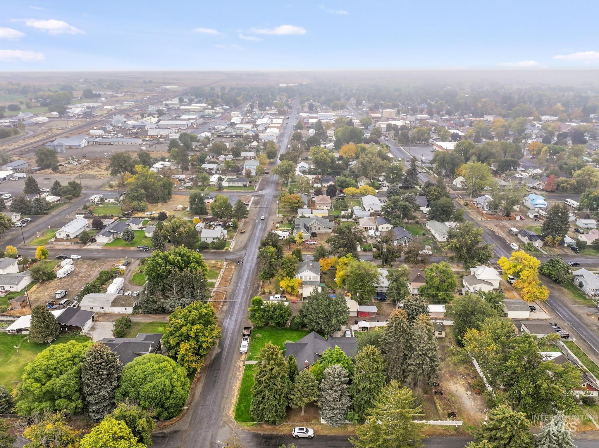 Aerial view of residential area