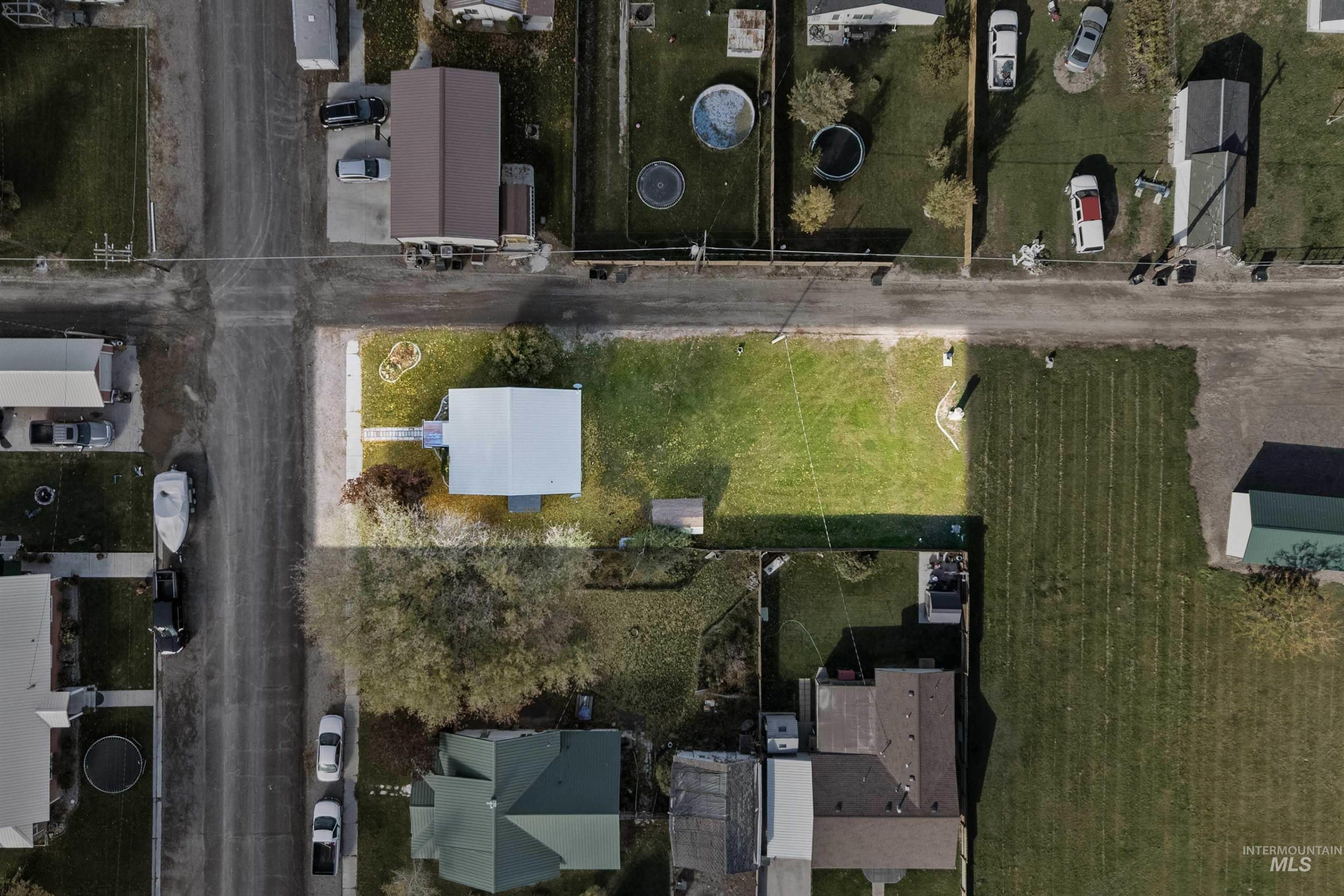 Aerial view of residential area