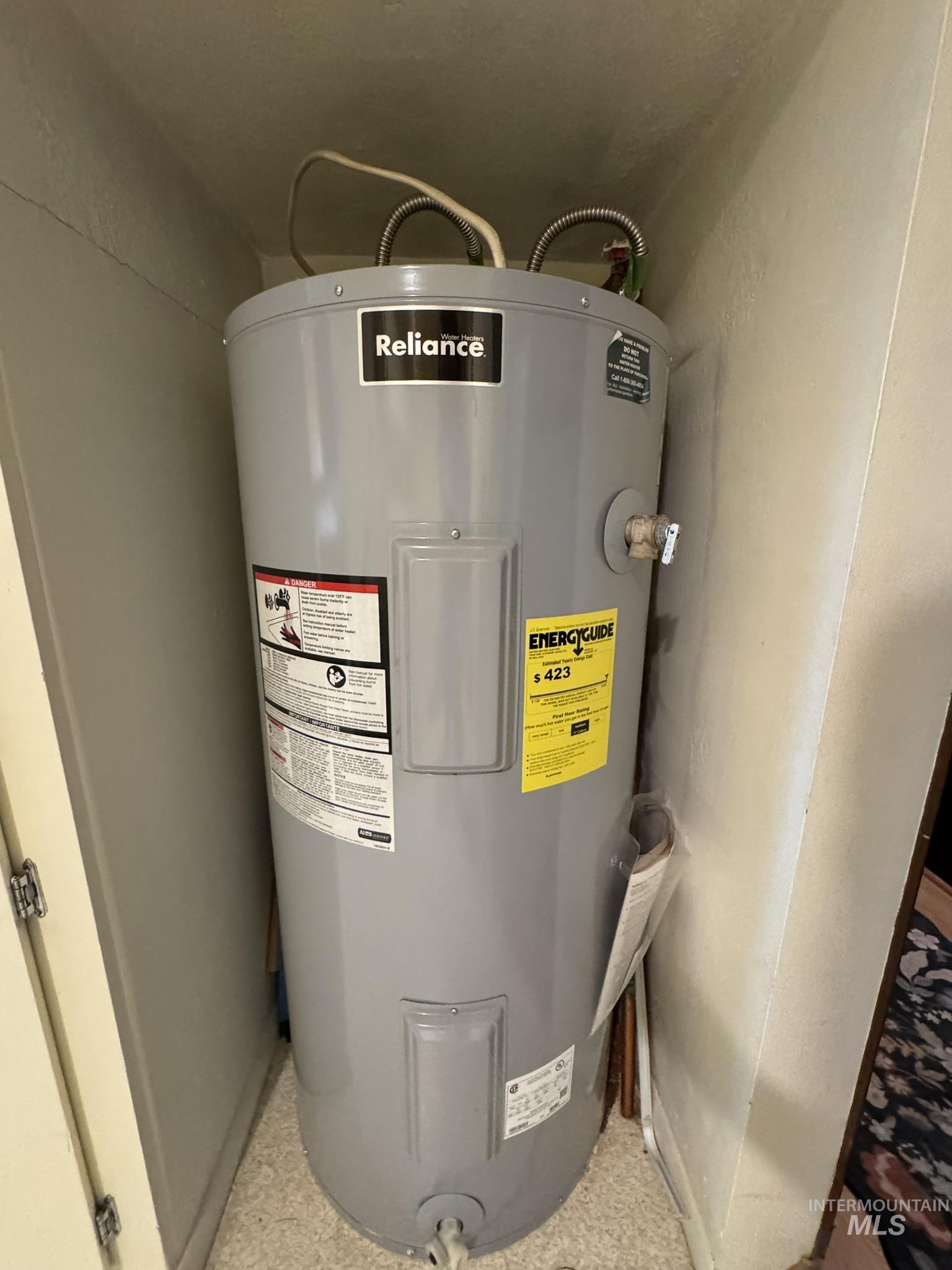 Utilities featuring electric water heater