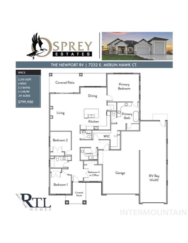 7232 E Merlin Hawk Ct., Nampa, Idaho 83686, 4 Bedrooms, 2.5 Bathrooms, Residential For Sale, Price $799,900, 98965369