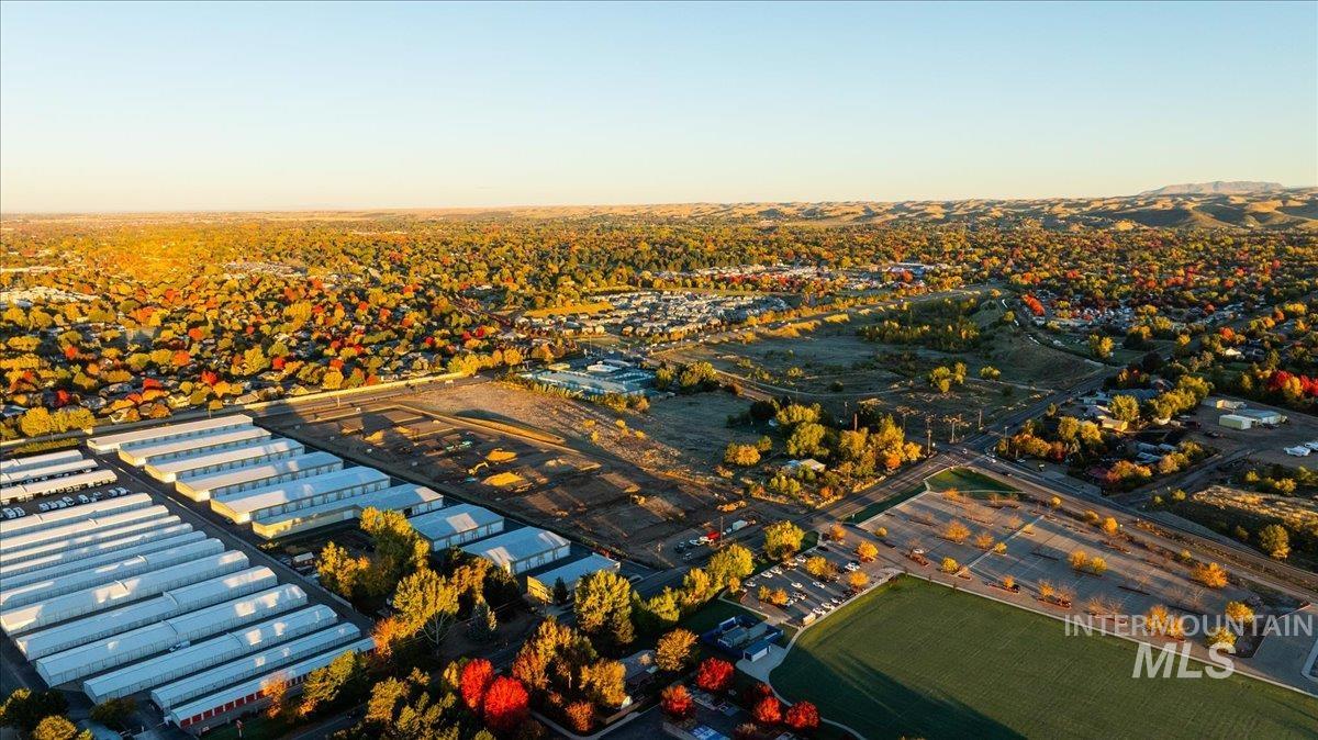 Aerial view at dusk