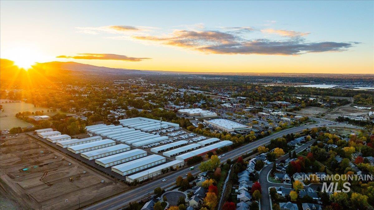 Aerial view at dusk