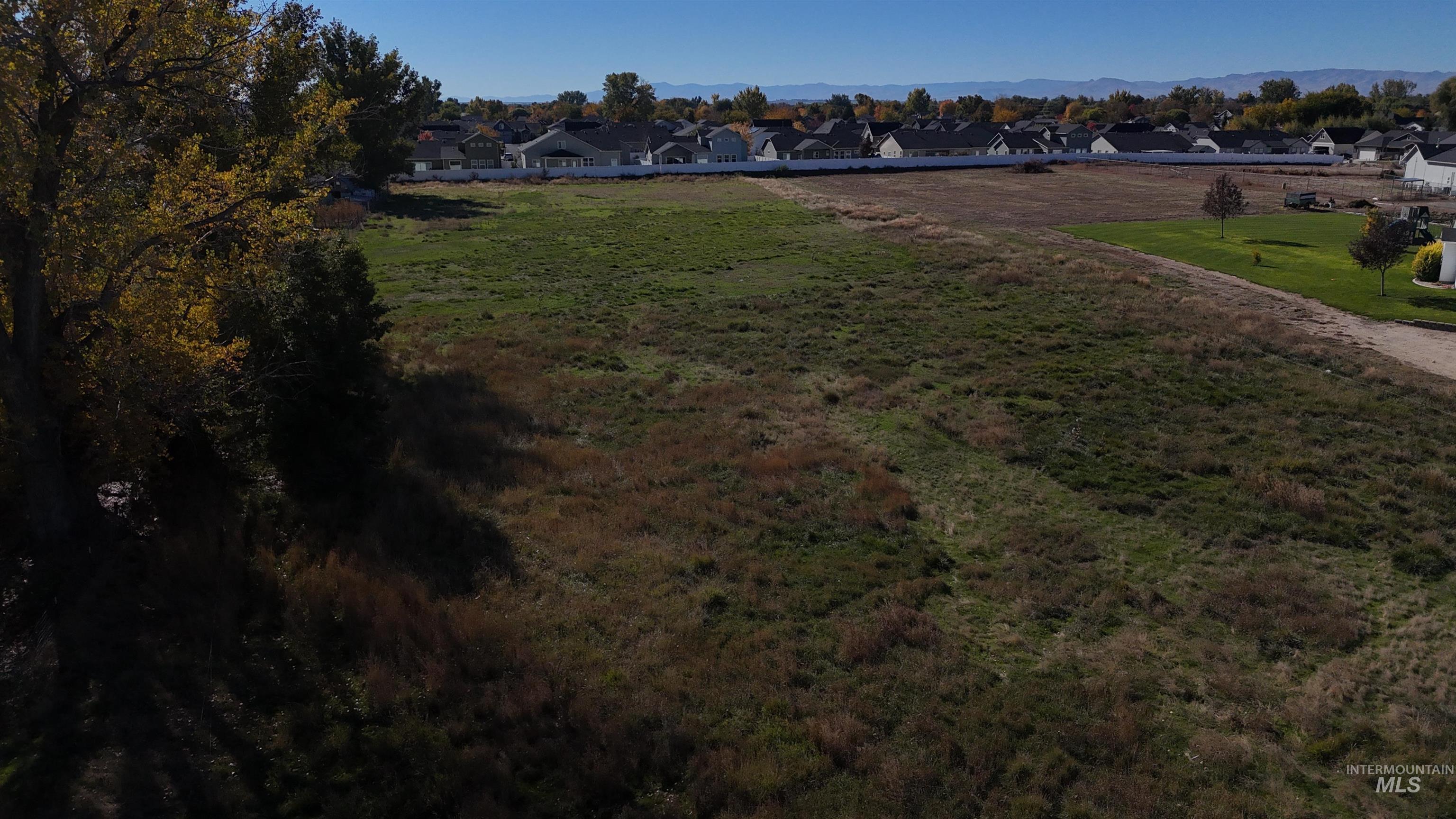 Aerial perspective of suburban area