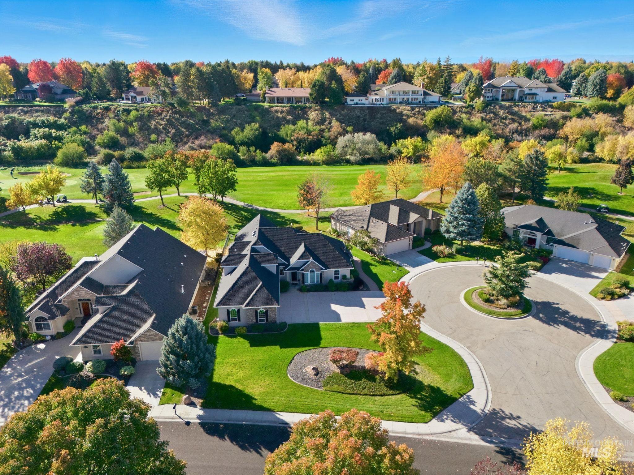 Aerial perspective of suburban area