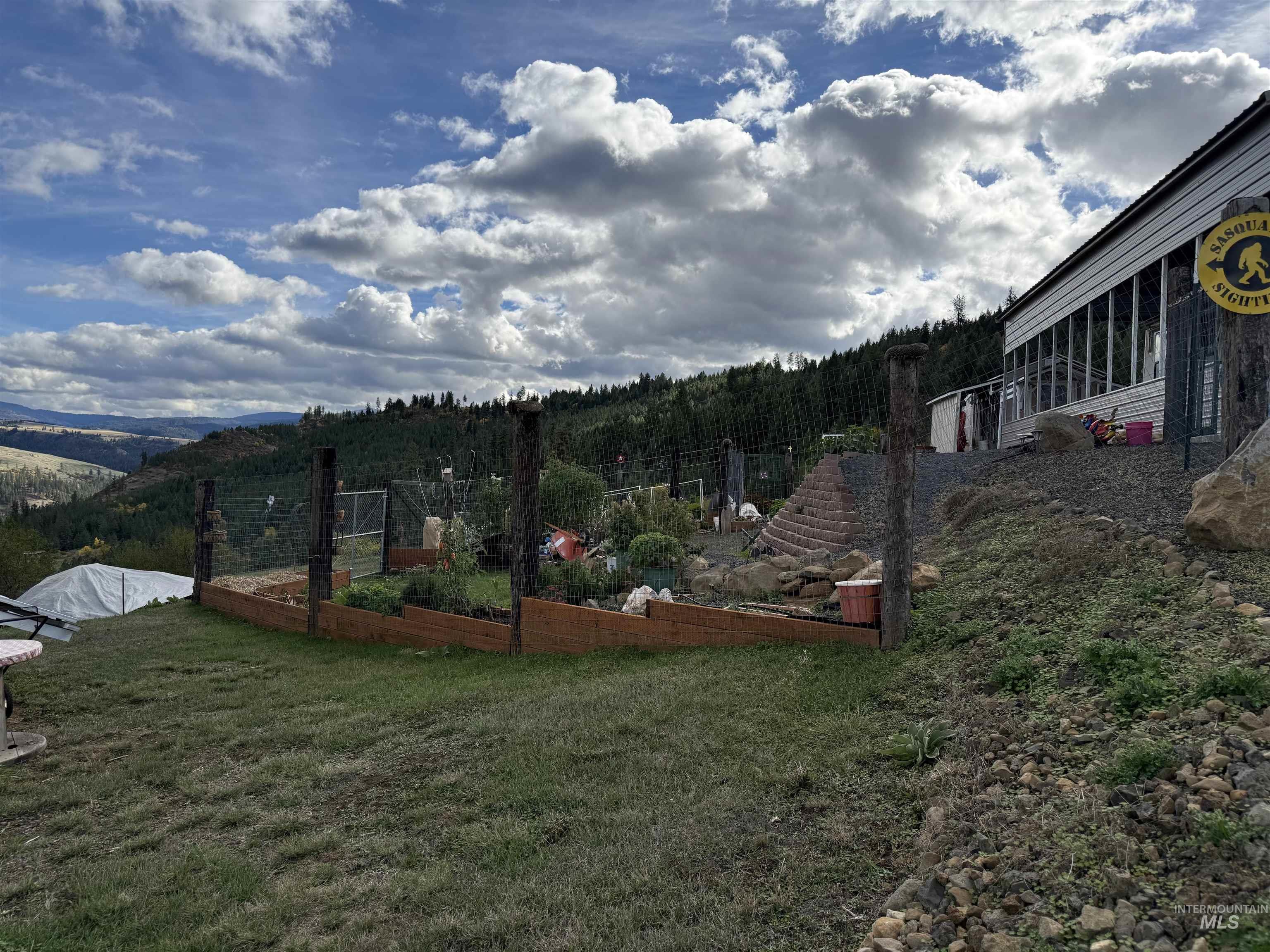 Side view of vegetable garden landscape