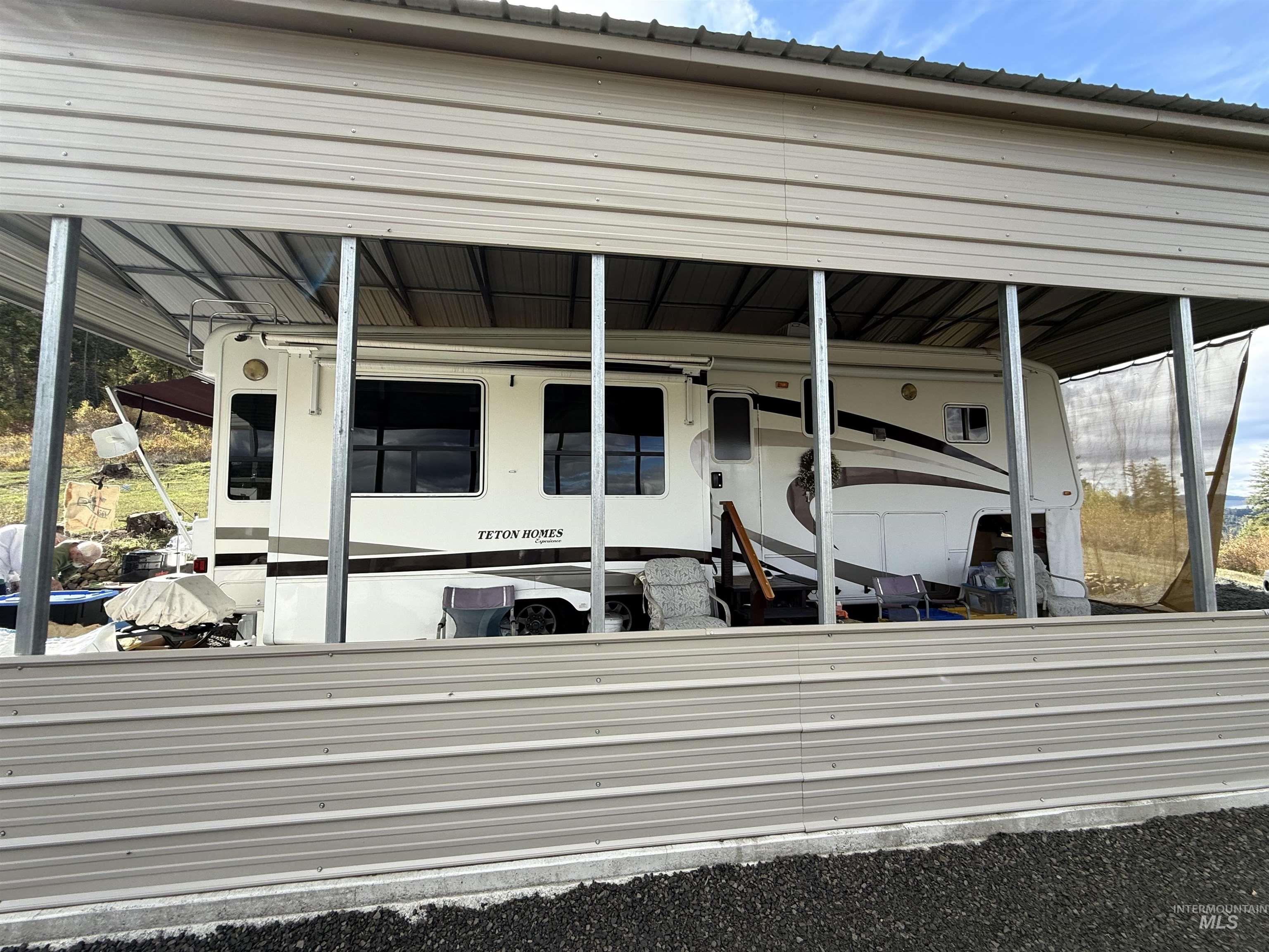 Steel RV Canopy W/patio under cover
