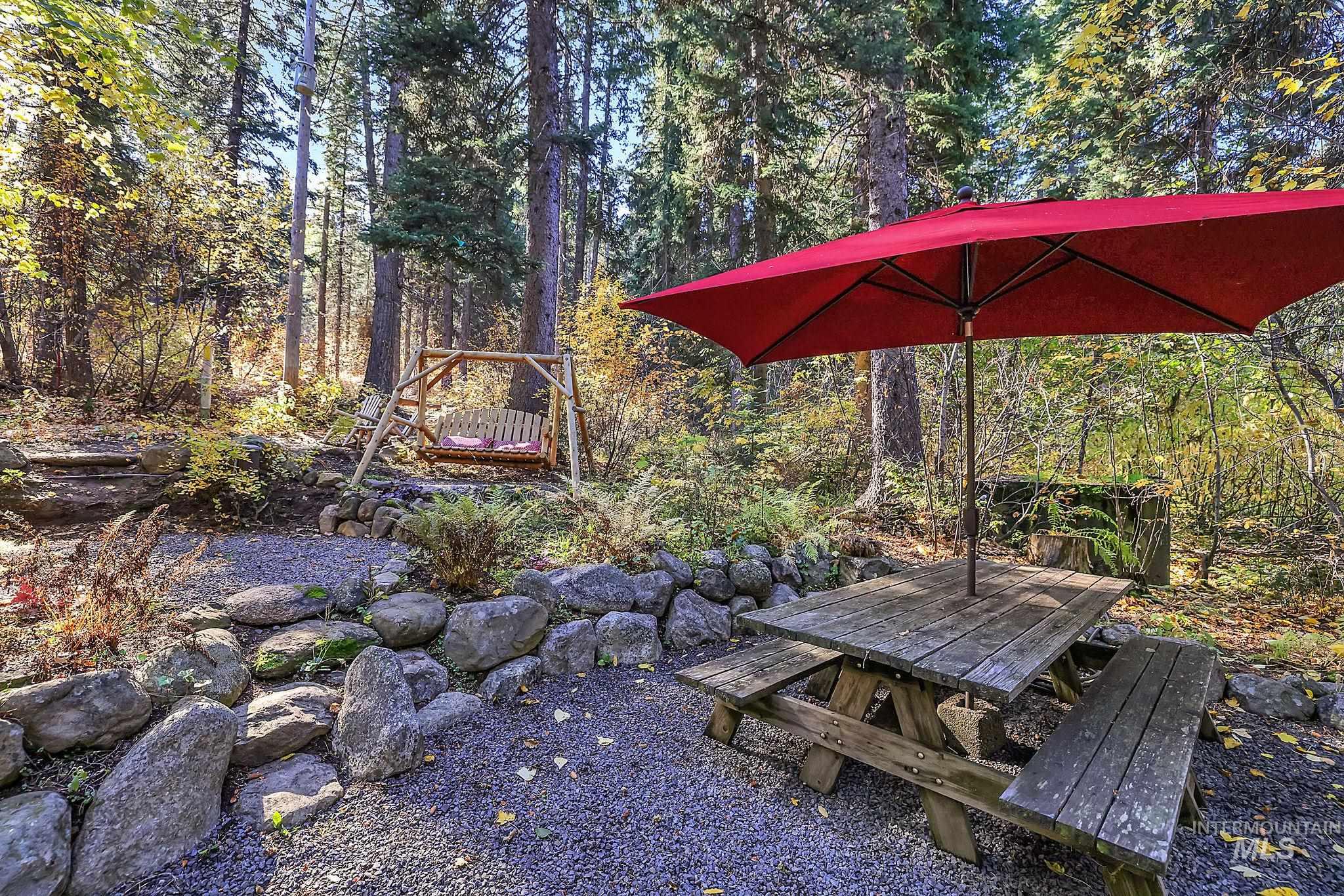 View of yard with outdoor dining area
