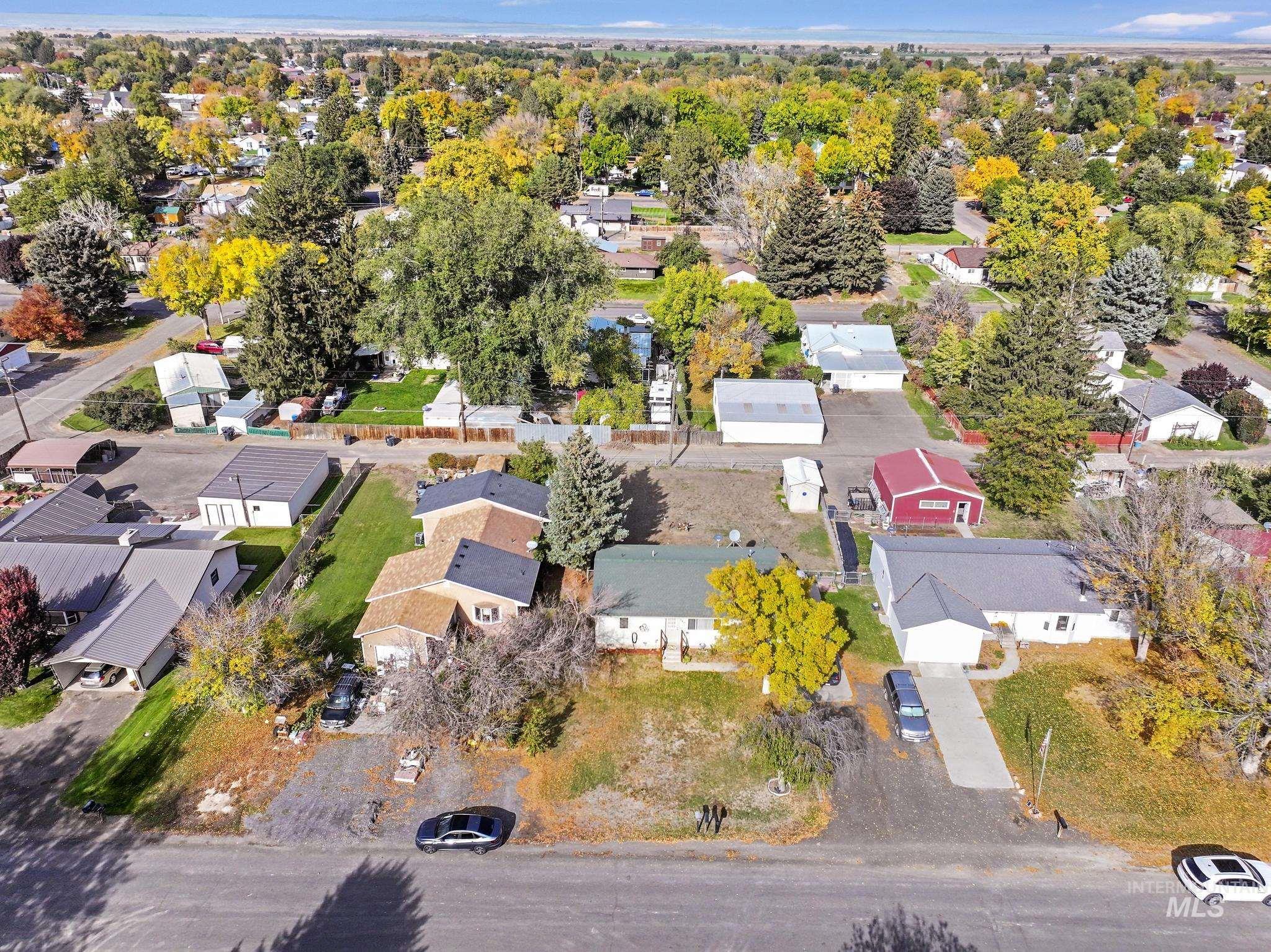 Aerial view of residential area
