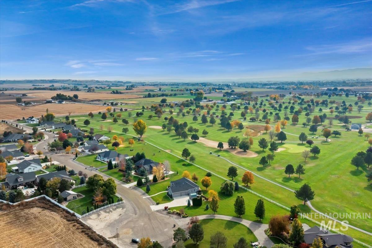 Aerial perspective of suburban area