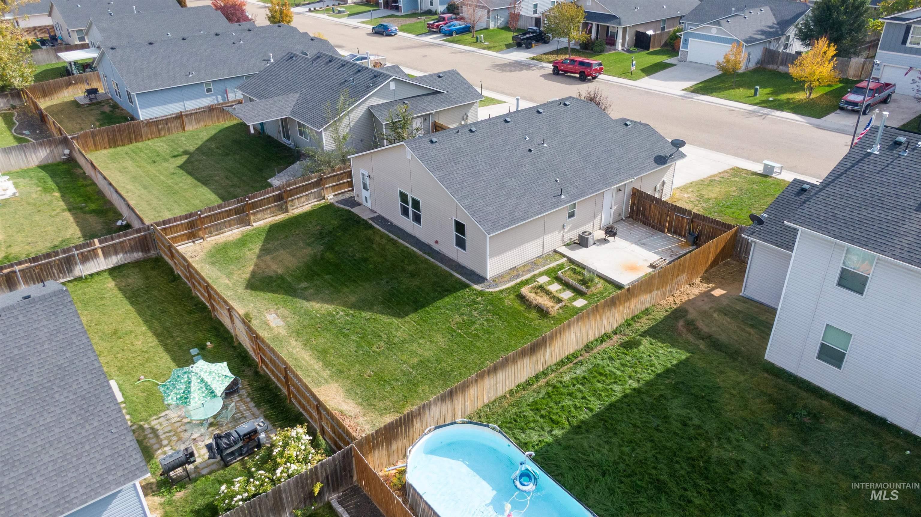 Aerial view of residential area