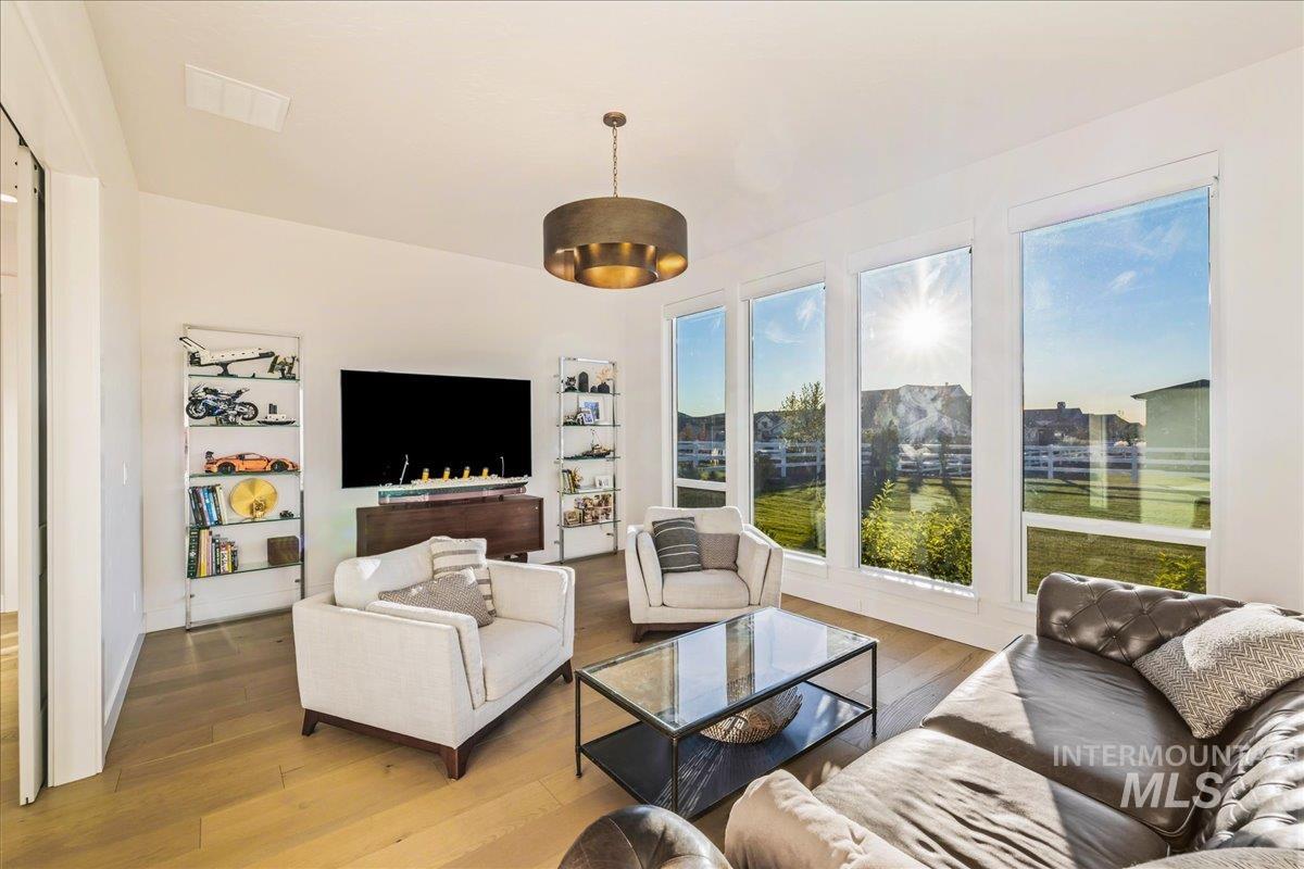Living room featuring wood finished floors