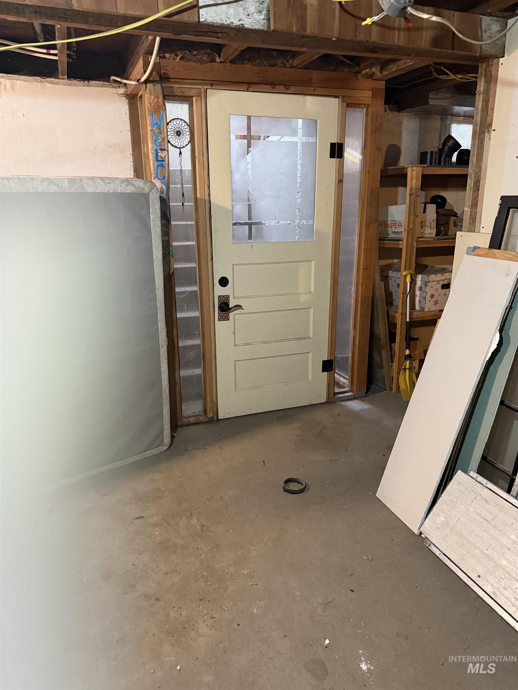 View of unfinished basement