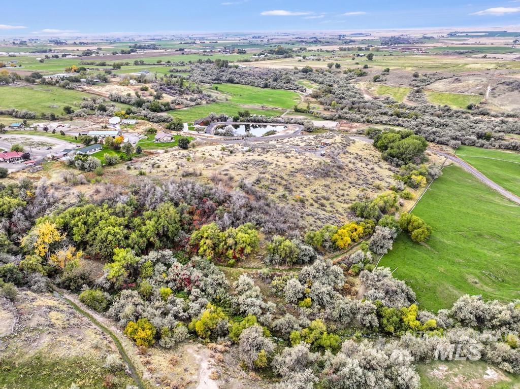 Aerial view of sparsely populated area