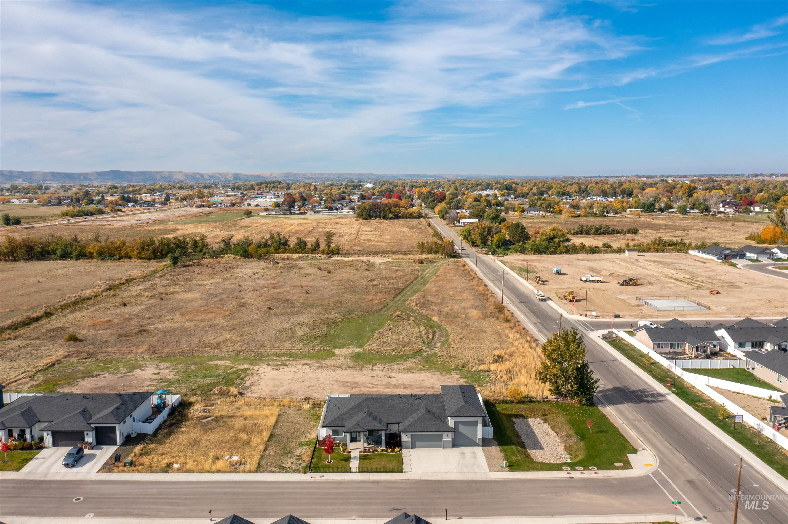 Aerial view of residential area