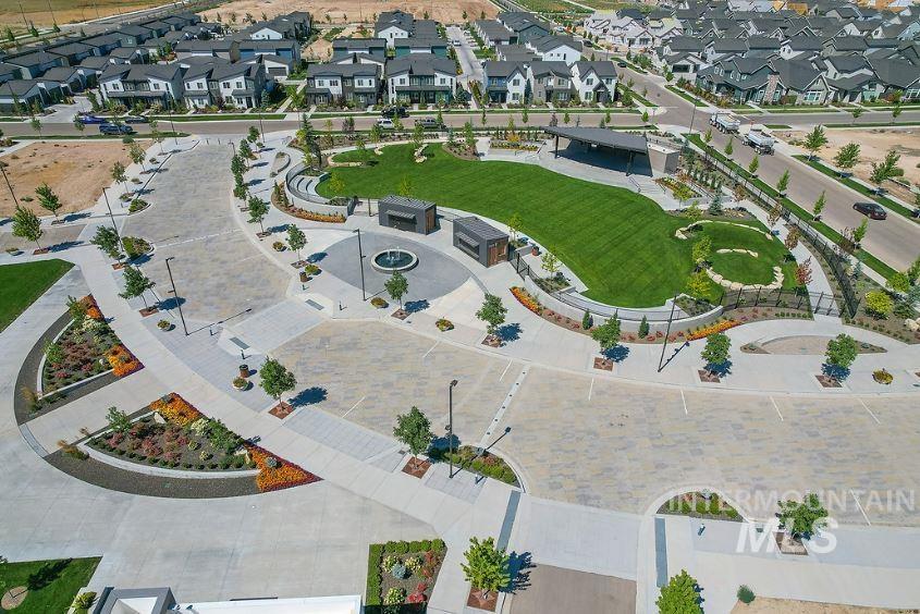 Aerial view of residential area