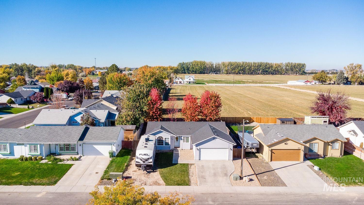 Aerial view of residential area