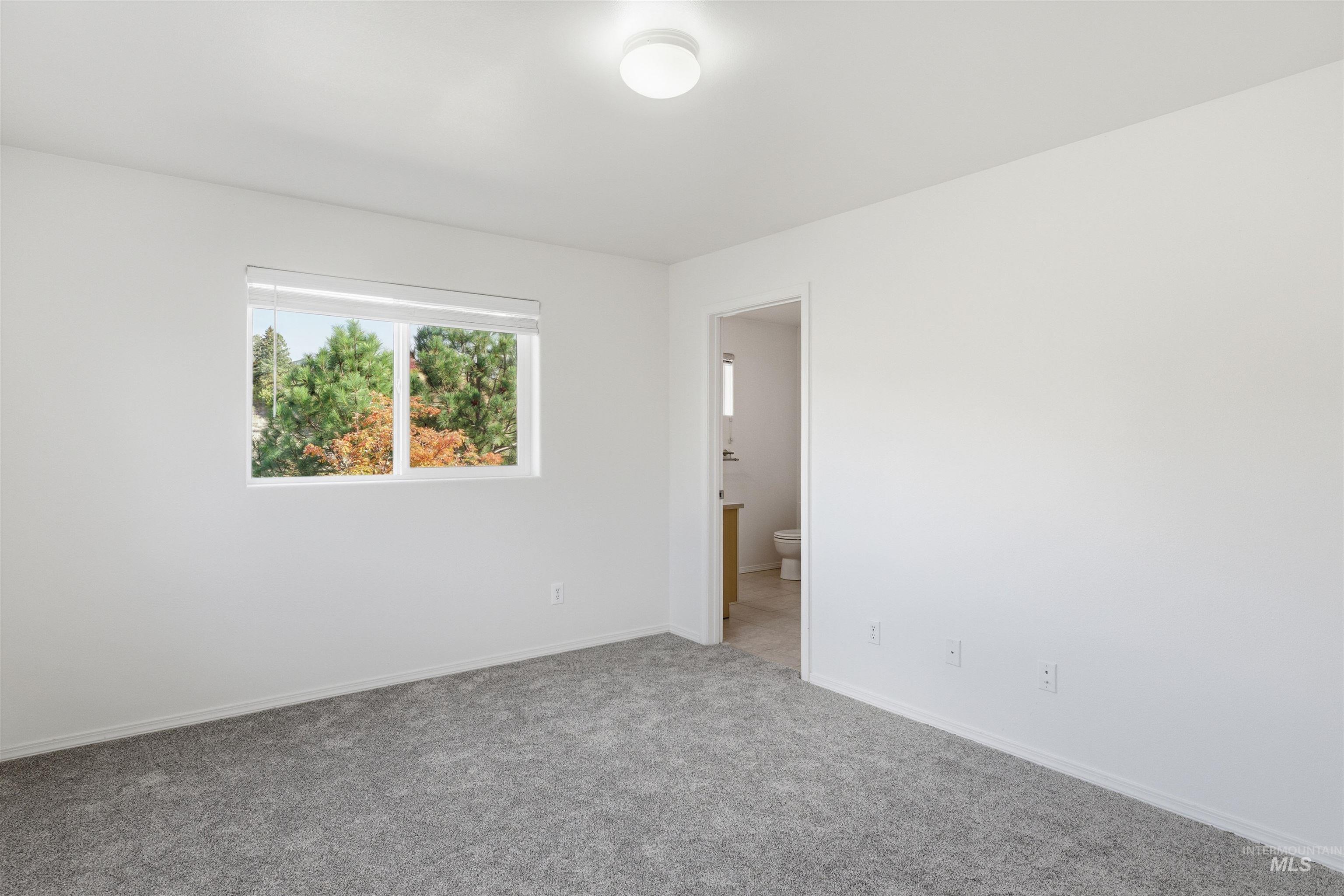 Empty room with carpet and baseboards