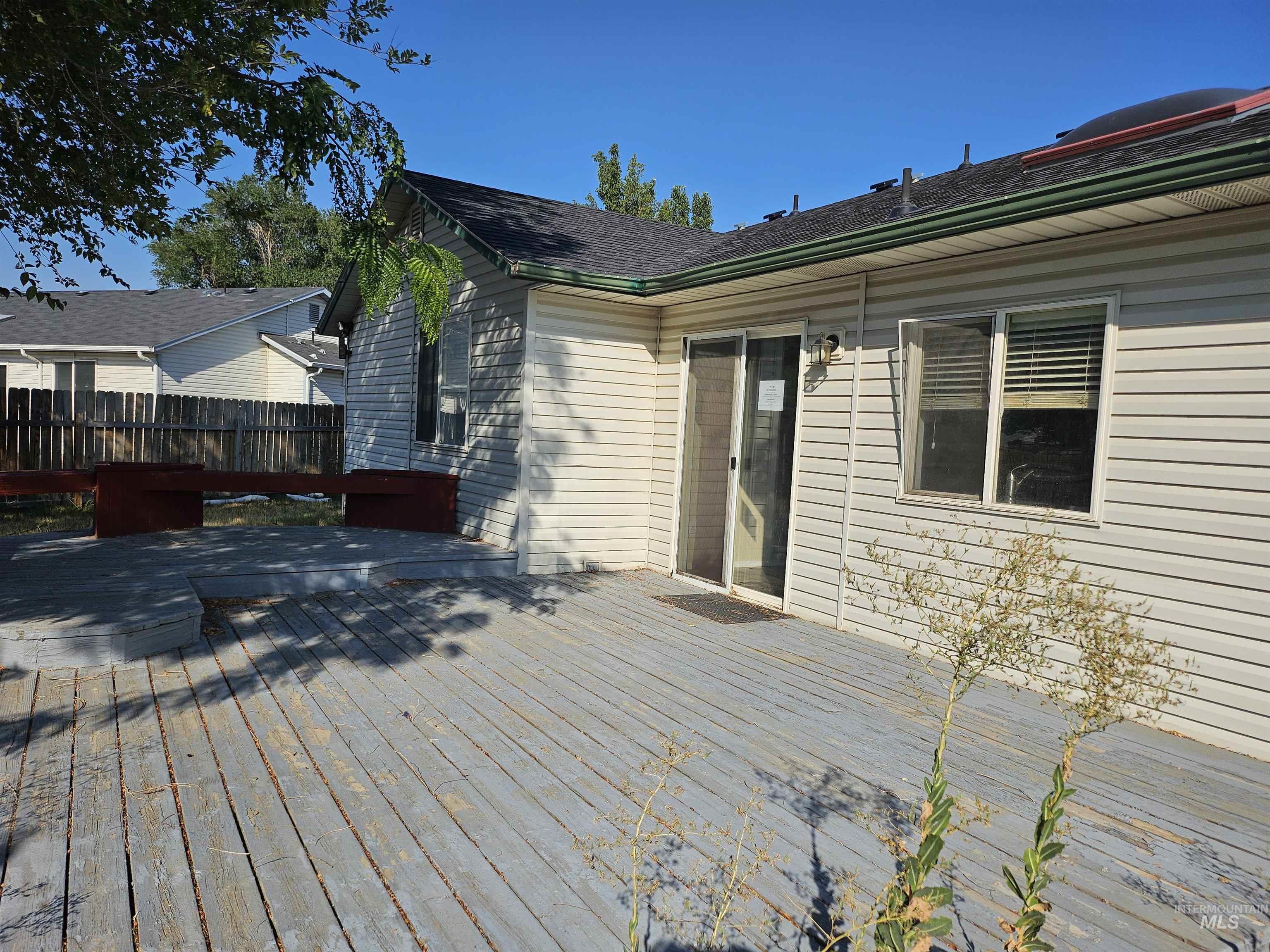View of wooden deck