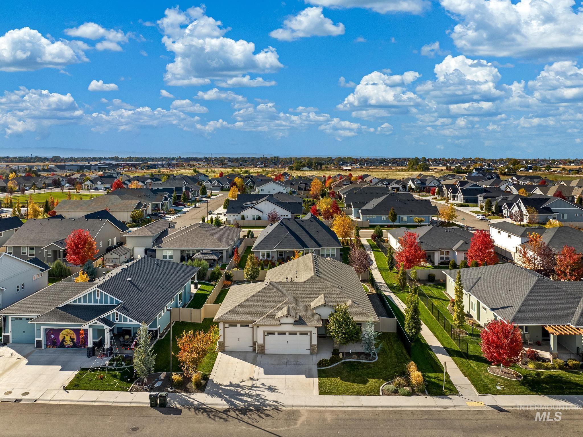 Aerial view of residential area