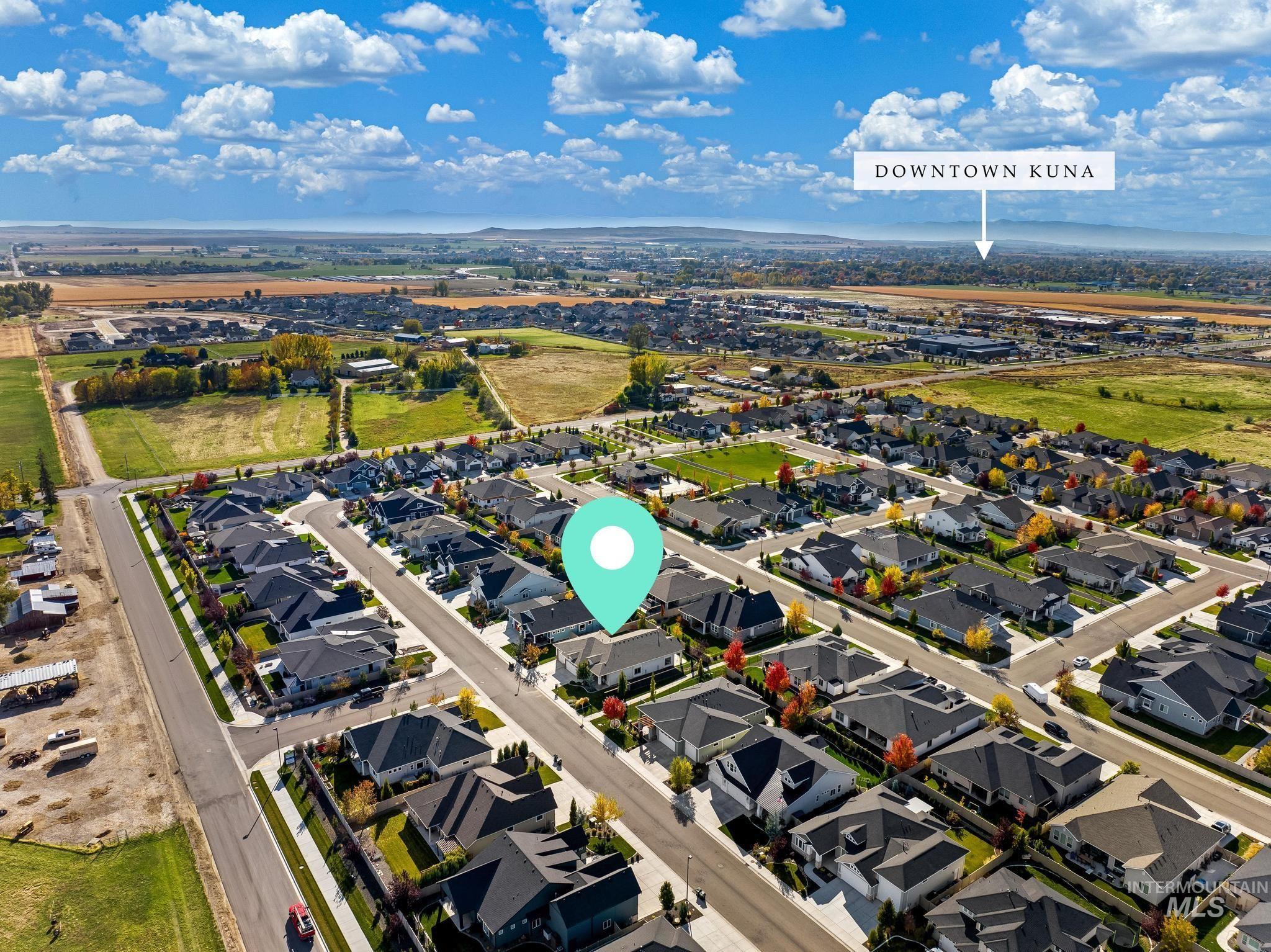 Aerial view of residential area