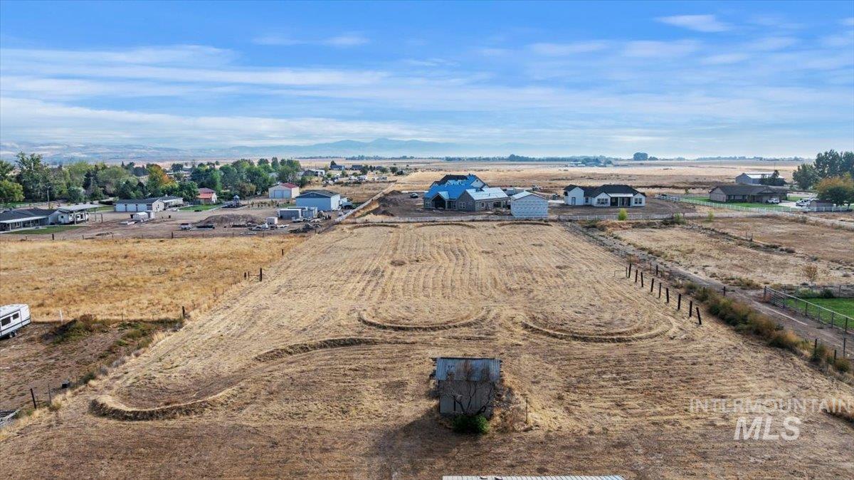 Aerial view of sparsely populated area