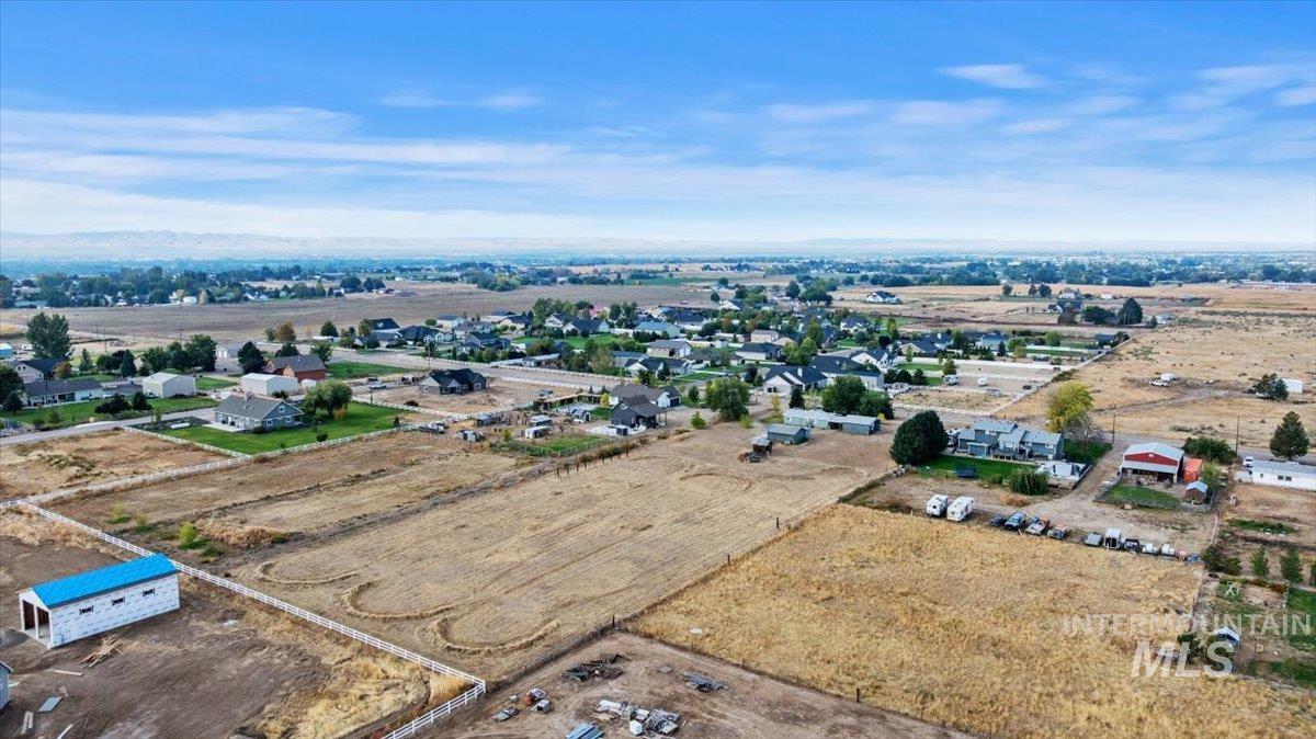 Aerial view of sparsely populated area